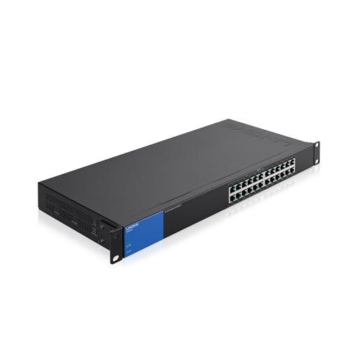 Linksys LGS124P 24-Port Gigabit Unmanaged Network PoE Switch with 12 PoE+ Ports @ 120W for Business, Office, IP Surveillance - Ethernet Switch Hub with Metal Housing