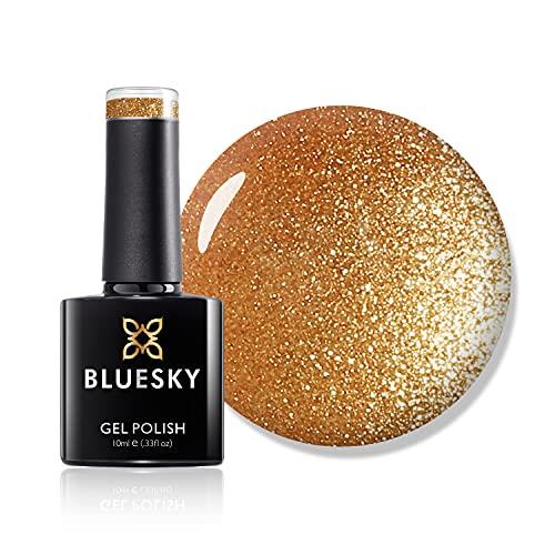Bluesky Frosty Gold Gel Nail Polish 10 ml, Bright Gold Glitter