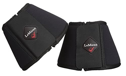 LeMieux Soft Shell Overreach Horse Boots in Black - Over Reach or Bell Boots for Horses - Protective Gear and Training Equipment - Equine Boots, Wraps & Accessories (Large)