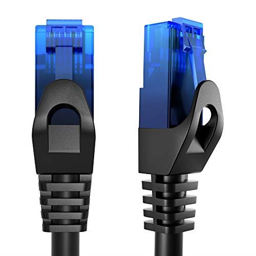KabelDirekt – 0.5m x10 – Ethernet, Patch & Network Cable (transfers gigabit Internet Speed, Ideal for 1Gbps Networks/LANs, routers, modems, switches, RJ45 Plug (Blue), Black)
