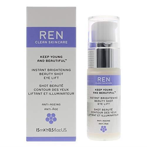 REN Keep Young and Beautiful Instant Brightening Beauty Shot Eye Lift for Women, 0.5 oz Serum, 15 ml