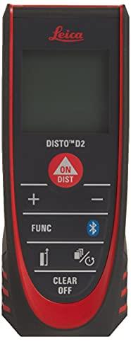 Leica Geosystems 838725 DISTO D2 New 330ft Laser Distance Measure with Bluetooth 4.0, Black/Red 1.7 x 1 x 4.6 inches