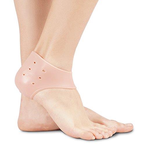 Soles Gel Heel Cups (One-Piece) – Reduces Foot and Heel Pain – Helps Keep Dry Skin Moisturized, Cracked Flakiness – One Size Fits ALL