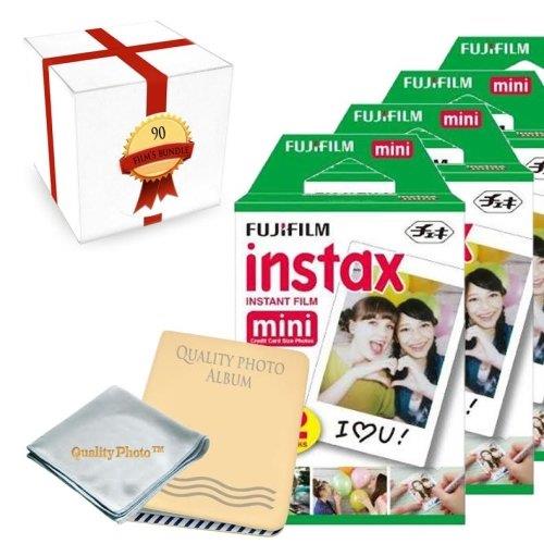 Fujifilm INSTAX Mini Instant Film 9 Pack (90 Films) - Photo Album - Microfiber Cloth
