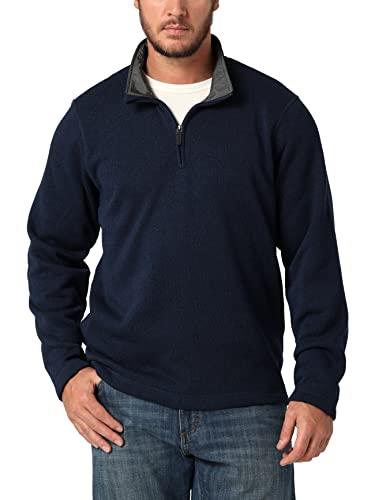 Wrangler Authentics Men's Sweater Fleece Quarter-Zip, Mood Indigo, 2XL