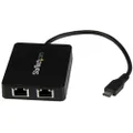 StarTech.com USB C to Dual Port Gigabit Ethernet Adapter with USB 3.0 (Type-A) Port - USB Type-C Gigabit Network Adapter - Black