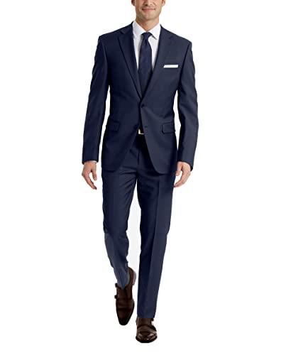 Calvin Klein Men's Slim Fit Suit Separates, Solid Medium Blue, 40 Short
