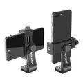 NEEWER Smartphone Holder Vertical Horizontal Bracket Tripod Mount Adapter with 1/4inch Thread, Cell Phone Clip Compatible with iPhone 15 14 13 Pro Plus Max Mini Galaxy S20+/S20, Huawei P40 Pro, etc.