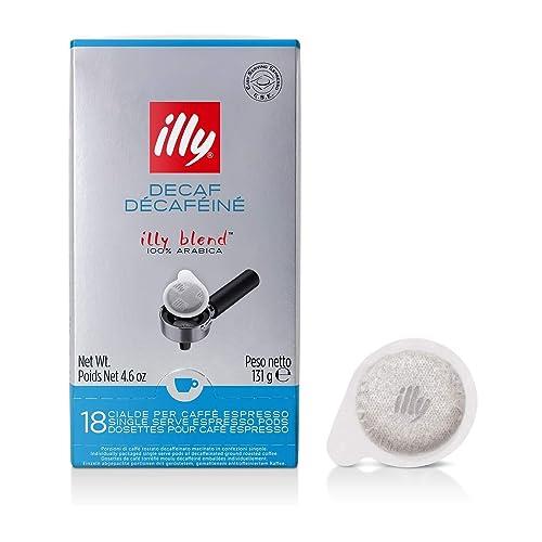 illy Decaffeinated ESE Espresso Coffee Paper Pods (Pack of 12, Total 216 servings)