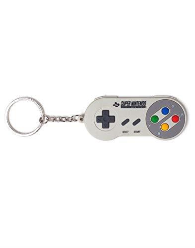 Nintendo Super Controller Rubber 3D Keychain, Grey, 16 cm, Grey, 16 cm, Keyring