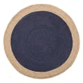 Rug Culture Atrium Polo Reversible/Double-Sided Round Area Rug, Navy, 150 cm x 150 cm Size