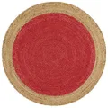 Rug Culture Atrium Polo Reversible/Double-Sided Round Area Rug, Cherry, 200 cm x 200 cm Size