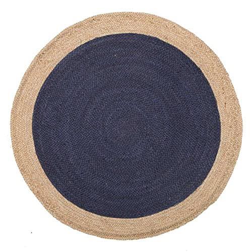 Rug Culture Atrium Polo Reversible/Double-Sided Round Area Rug, Navy, 200 cm x 200 cm Size