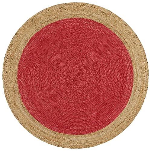 Rug Culture Atrium Polo Reversible/Double-Sided Round Area Rug, Cherry, 150 cm x 150 cm Size