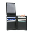 Samsonite Deluxe RFID Leather Wallet with ID and 9 x Credit Card Holder, Black, 9cm