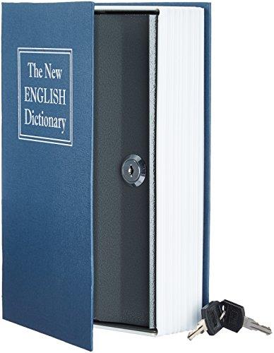 Amazon Basics Book Safe, Key Lock, Large, Blue