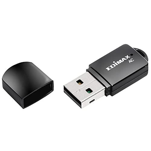 EDIMAX Wi-Fi Adapter : Wi-Fi 5 AC600 Dual-Band USB Adapter, Supports 11AC (5GHz) & 11n (2.4GHz), WPA3 Security, Upgrades Your PC/Laptop to Faster Downloads, Black; EW-7811UTC