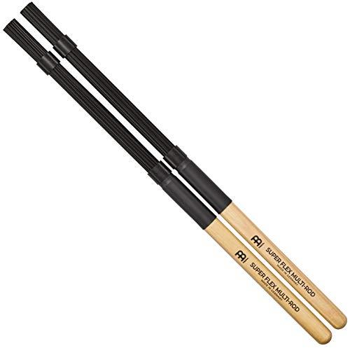 Meinl Super Flex Multi-Rod Nylon - 1 Pair of Rods for Drum Kit, Cajon and Percussion Instruments - Musical Instrument Accessories – Wood and Nylon, Black (SB206)