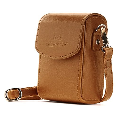 MegaGear MG1506 Canon PowerShot SX740 HS, SX730 HS Leather Camera Case with Strap - Light Brown