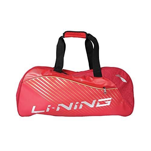 Li-Ning ABDN146-1 Polyester 6 in 1 Thermal Badminton Racquet Bag (Red, Large) | Unisex - Men, Boys, Girls, Women