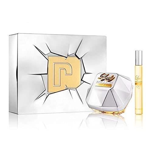 Paco Rabanne Lady million lucky Eau de Parfum Spray with Eau de Parfum Spray Gift Set for Women, 90 millilitre