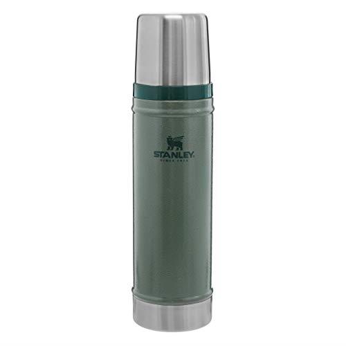 Stanley 10-07931-001 Classic Vacuum Insulated Wide Mouth Bottle 18/8 Stainless Steel Thermos for Cold & Hot Beverages Hammertone Green 20oz