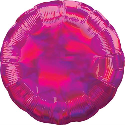 amscan 3925502 Magenta Iridescent Circle Foil Balloon Party Decoration-1 Pc