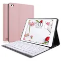 SENGBIRCH iPad Mini 5 Case with Keyboard, Smart Keyboard Compatible with iPad Mini 5th 2019 - iPad Mini 4 - Mini 3 - Mini 2 & 1, Removable Wireless Connect Cute Keyboard, Soft Rubber Case, Rose Gold