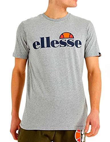 Ellesse Men's SL Prado Short Sleeve Tee, Grey Marl, X-Large