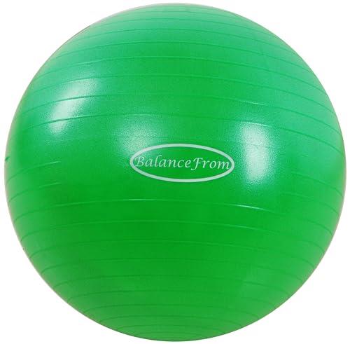 BalanceFrom Anti-Burst and Slip Resistant Exercise Ball Yoga Ball Fitness Ball Birthing Ball with Quick Pump, 2,000-Pound Capacity (58-65cm, L, Green)