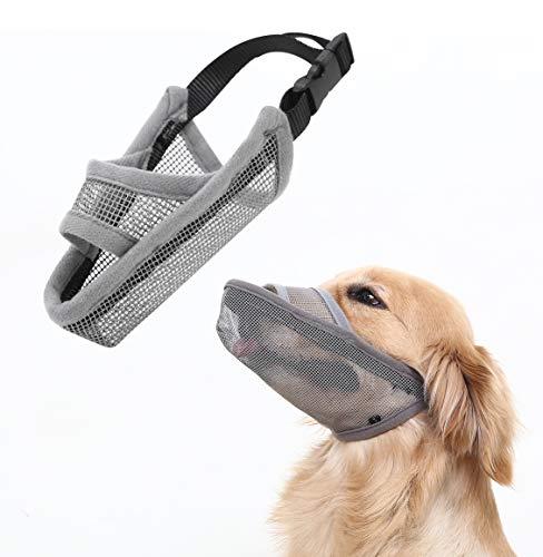 Crazy Felix Nylon Dog Muzzle for Small Medium Large Dogs, Air Mesh Breathable and Drinkable Pet Muzzle for Anti-Biting Anti-Barking Licking (XS, Grey)