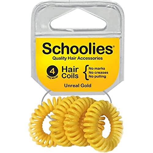 Schoolies Hair Accessories Hair Coils 4 Pieces, Unreal Gold