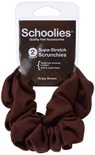 Schoolies Hair Accessories Scrunchie 2 Pieces, Krazy Brown