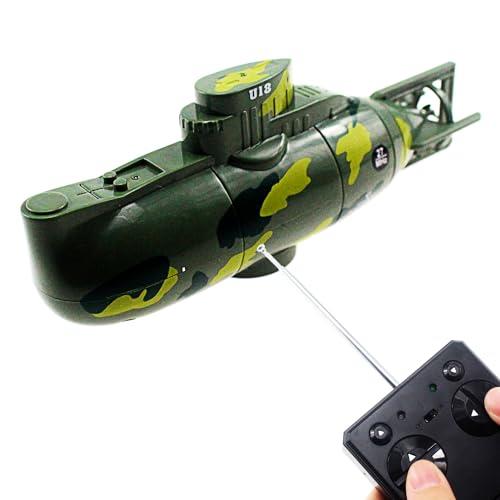 Tipmant Mini RC Submarine Remote Control Boat Ship Military Model Electronic Water Toy Waterproof Diving for Swimming Pool, Fish Tank Kids Gift (Green)