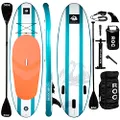Roc Inflatable Stand Up Paddle Boards with Premium SUP Paddle Board Accessories, Wide Stable Design, Non-Slip Comfort Deck for Youth & Adults (Aqua)