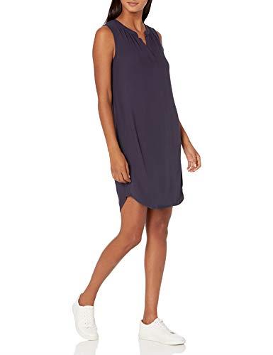 Amazon Essentials Women's Sleeveless Woven Shift Dress, Navy, Medium