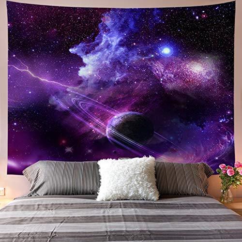Galoker Galaxy Tapestry Starry Sky Tapestry Psychedelic Tapestry Space Landscape Tapestry Purple Starry Art Print Wall Hanging Tapestry for Home Decor(H70.8×W92.5 inches)