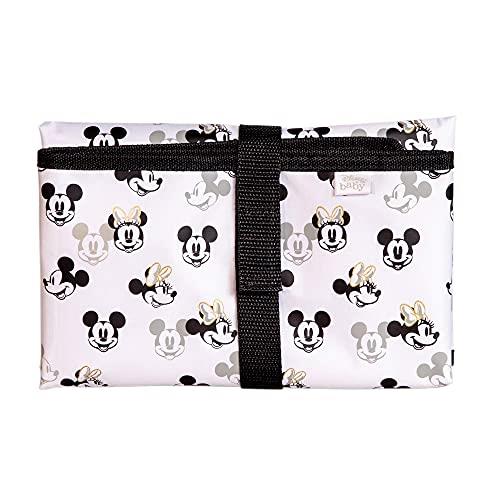 J.L. Childress Disney Baby by Full Body Portable Changing Pad for Baby, Mickey Minnie Ivory, 19x30 Inch (Pack of 1)
