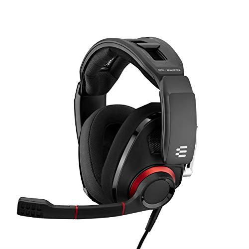 GSP 500 by EPOS Open Acoustic Gaming Headset, Noise-Cancelling Microphone, Adjustable Headband with Customizable Contact Pressure, Volume Control, PC + Mac + Xbox + PS4, Pro – Black/Red (1000243)