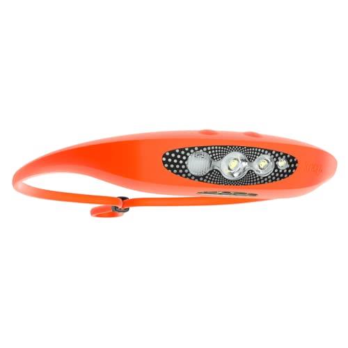 KNOG Bilby 400 Lumen Headlamp - Rechargeable Silicone Head Light w/ 7 Light Modes - Ultralight, IP67 Waterproof (Fluoro Orange), One Size