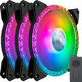 Cooler Master MasterFan MF120 Prismatic 3-in-1 - Case Fan 120 mm, Triple Ring Addressable RGB Lighting, Cristal Effect, Silent Cooling - Full Compatibility, with Contoller