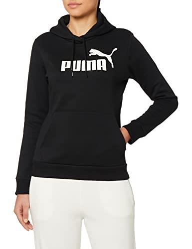 PUMA Women's Essential Logo Hoodie FL, Black, S