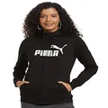 PUMA Women's Essential Logo Full-Zip Hoodie FL, Black, XXL