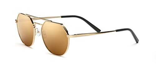 SERENGETI Mens Classic Sunglasses, Shiny Light Gold, 54 US