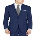 DKNY Men's Modern Fit High Performance Suit Separates, Blue Plaid, 32W x 30L