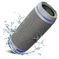 TREBLAB HD77 Gray - Bluetooth Portable Speaker - 360° HD Surround Sound - Wireless Dual Pairing - 30W of Stereo Sound - DualBass Technology - IPX6 Waterproof Design with up to 20H of Run Time
