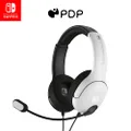 PDP Gaming LVL40 Stereo Headset with Mic for Nintendo Switch - PC, iPad, Mac, Laptop Compatible - Noise Cancelling Microphone, Lightweight, Soft Comfort On Ear Headphones, 3.5 mm Jack - Black-White