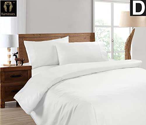 Ramesses 2000 Thread Count Cooling Bamboo Quilt Cover Set, Double, White