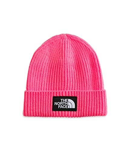 THE NORTH FACE TNF Logo Box Cuffed Beanie - Short Fit, Brilliant Coral, One Size