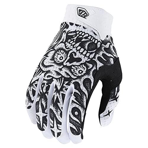 Troy Lee Designs Youth 22 Air Skull Demon Glove, White/Black, Youth Large